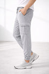 Erkek Jogger Eşofman Altı Regular Fit , Kargo Cepli, Lastikli Paça, Günlük Spor Pantolon - Gri