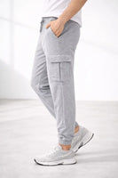 Erkek Jogger Eşofman Altı Regular Fit , Kargo Cepli, Lastikli Paça, Günlük Spor Pantolon - Gri