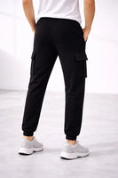 Erkek Jogger Eşofman Altı Regular Fit , Kargo Cepli, Lastikli Paça, Günlük Spor Pantolon - Siyah