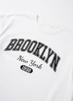 Brooklyn Baskılı Oversize Günlük Tişört