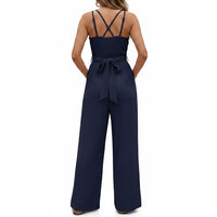 Askılı Belden Bağlamalı Kadın Tulum Modeli